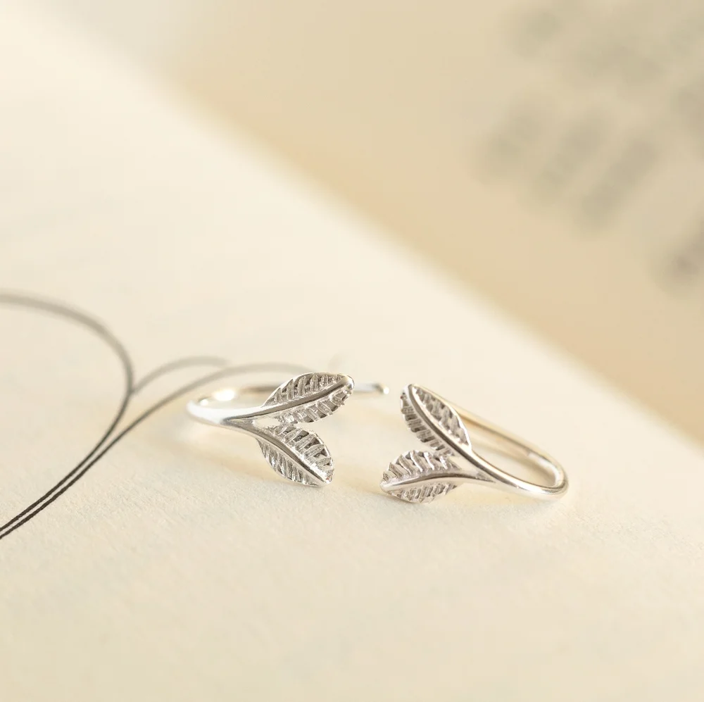 Frosted Leaf Earrings - Only 2 left! - Picture 6 of 10